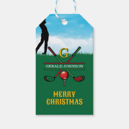 Prettig kerstfeest Custom Golf Vakantie Design Cadeaulabel