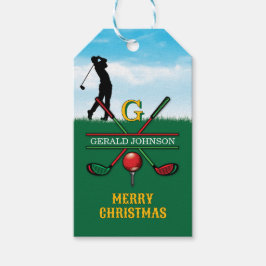 Prettig kerstfeest Custom Golf Vakantie Design Cadeaulabel