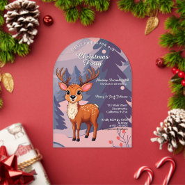 Prettig kerstfeest Cute Cartoon Rendier in de wint Acryl Uitnodigingen