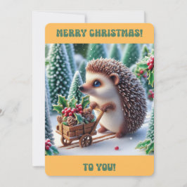 PRETTIG KERSTFEEST Cute Egel Platte Kerstkaart