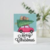 PRETTIG KERSTFEEST | Cute Kerstvakantie Auto Feestdagenkaart (Staand voorkant)