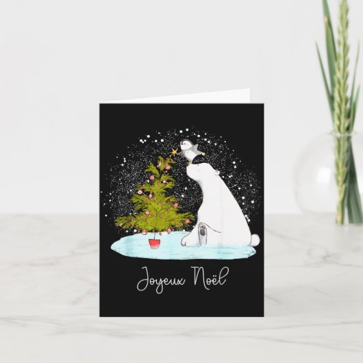 Prettig kerstfeest - Cute Lar Beer Pinguïn Kerstmi Kaart (Voorkant)