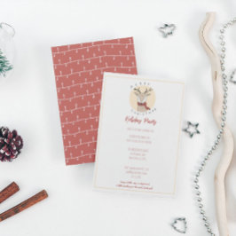 Prettig kerstfeest Cute rendier vakantiefeest Feestdagenkaart