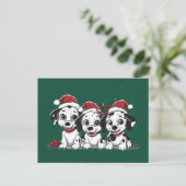 Prettig kerstfeest Dalmatische honden Feestdagenkaart (Staand voorkant)