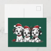 Prettig kerstfeest Dalmatische honden Feestdagenkaart (Voorkant / Achterkant)