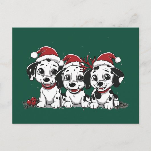 Prettig kerstfeest Dalmatische honden Feestdagenkaart (Voorkant)