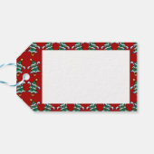 Prettig kerstfeest! Dansende Kerstbomen Patroon Cadeaulabel (Achterkant Horizontaal)