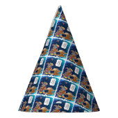 Prettig kerstfeest dansende rendieren feesthoedjes (Links)