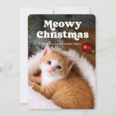 Prettig kerstfeest | De grappige foto van uw kat Feestdagenkaart (Voorkant)