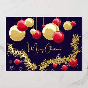 Prettig kerstfeest, decoraties, slingers, sneeuwvl folie uitnodiging