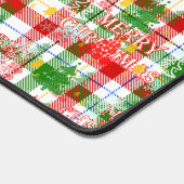 Prettig kerstfeest decoratieve geruite tartan bureaumat (Hoek)
