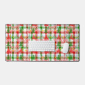 Prettig kerstfeest decoratieve geruite tartan bureaumat (Keyboard & Muis)