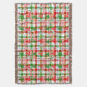 Prettig kerstfeest decoratieve geruite tartan deken (Voorkant Verticaal)