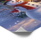 Prettig kerstfeest decoratieve kunst met Kerstman  Poster (Hoek)