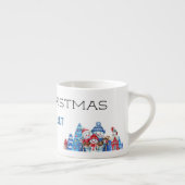 Prettig Kerstfeest, decoratieve naam op waterverf Espresso Kop (Rechts)