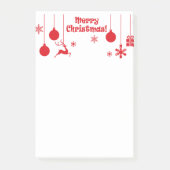 Prettig kerstfeest, decoratieve rode tekst, post-it® notes (Voorkant)