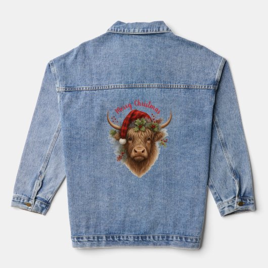Prettig kerstfeest denim jacket (Achterkant)