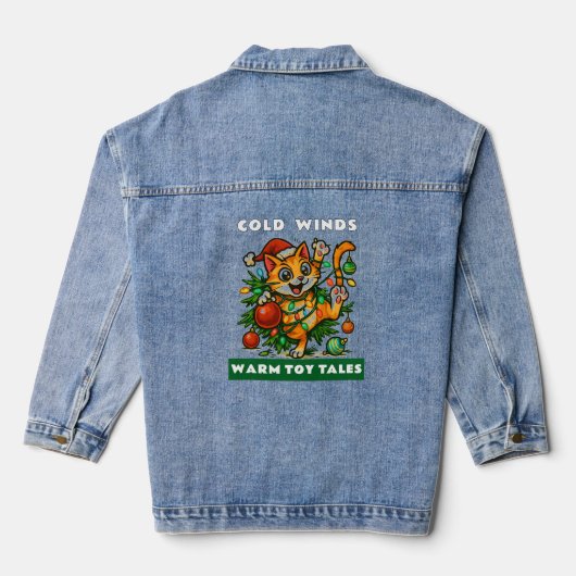 Prettig kerstfeest denim jacket (Achterkant)