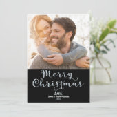 Prettig kerstfeest diamanten letters glamour vakan feestdagenkaart (Staand voorkant)