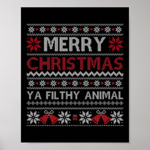 Prettig kerstfeest Dier Vies Jullie Lelijke Kersts Poster