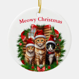 Prettig Kerstfeest dieren Keramisch Ornament