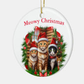 Prettig Kerstfeest dieren Keramisch Ornament (Links)