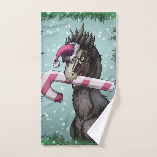 Prettig kerstfeest Dinosaurus Bad Handdoek (Handdoek)