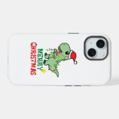 prettig kerstfeest dinosaurus iPhone 15 case (Achterkant horizontaal)