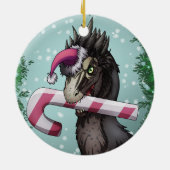 Prettig kerstfeest Dinosaurus  Keramisch Ornament (Achterkant)