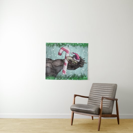 Prettig kerstfeest Dinosaurus Wandkleed (In Situ (horizontaal))