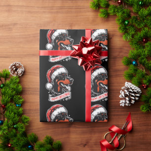 Prettig kerstfeest - Dobermann Kerstman Hoed Grapp Cadeaupapier