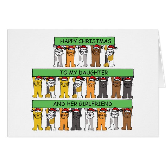 Prettig kerstfeest dochter en haar vriendin (Voorkant Horizontaal)