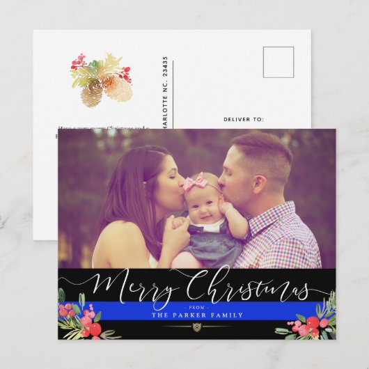 Prettig Kerstfeest | Douane kerstfoto Feestdagenkaart (Voorkant / Achterkant)