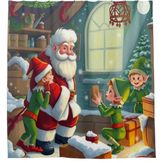 Prettig kerstfeest douchegordijn (Voorkant)