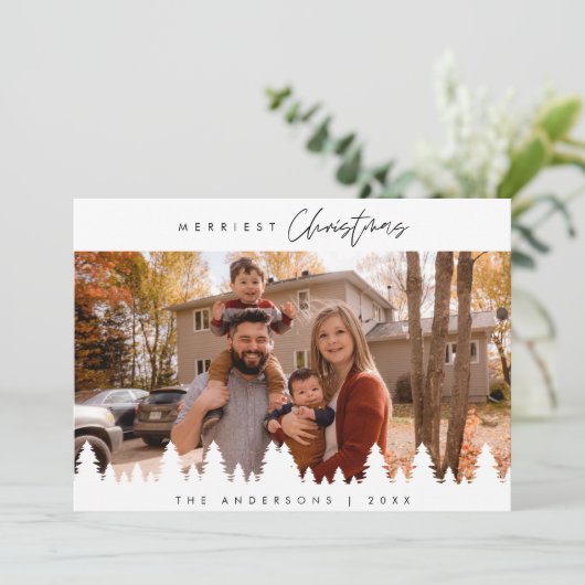 Prettig Kerstfeest, Downloadbare familie foto Feestdagenkaart (Staand voorkant)