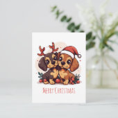 Prettig kerstfeest Doxherders Feestdagenkaart (Staand voorkant)