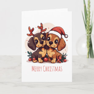 Prettig kerstfeest Doxterhonden Feestdagen Kaart
