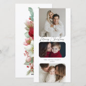 Prettig kerstfeest Drie foto Vakantie Feestdagenkaart (Voorkant / Achterkant)