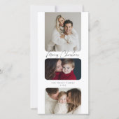 Prettig kerstfeest Drie foto Vakantie  Feestdagenkaart (Voorkant)