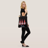 Prettig kerstfeest Drie Kabouters Zwarte Boodschap Tote Bag (Op model)