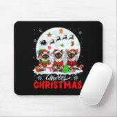 Prettig kerstfeest Drie Kerstman Elf Rendier Siame Muismat (Met muis)