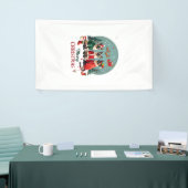 Prettig kerstfeest Drie Kerstman Elf Rendier Siame Spandoek (Beurs)