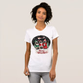 Prettig kerstfeest Drie Kerstman Elf Rendier Siame T-shirt (Voorkant volledig)