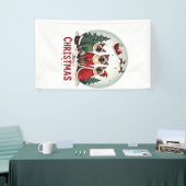 Prettig kerstfeest Drie Sinterklaas Elf Rendier Si Spandoek (Beurs)