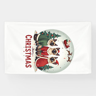 Prettig kerstfeest Drie Sinterklaas Elf Rendier Si Spandoek