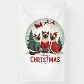 Prettig kerstfeest Drie Sinterklaas Elf Rendier Si Spandoek (Verticaal)