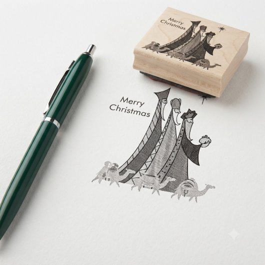Prettig kerstfeest Drie Wijzen Rubberstempel