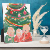 Prettig kerstfeest drieling fotoplaat (Zijkant)