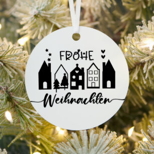 Prettig kerstfeest: Duits dorp Metalen Ornament