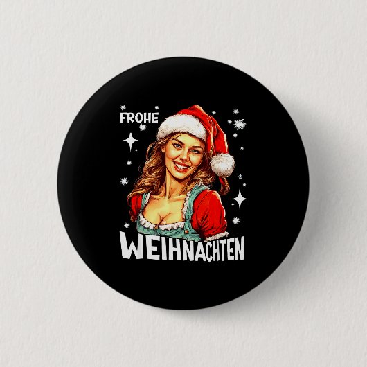 Prettig kerstfeest Duits Kerstfeest Ronde Button 5,7 Cm (Voorkant)
